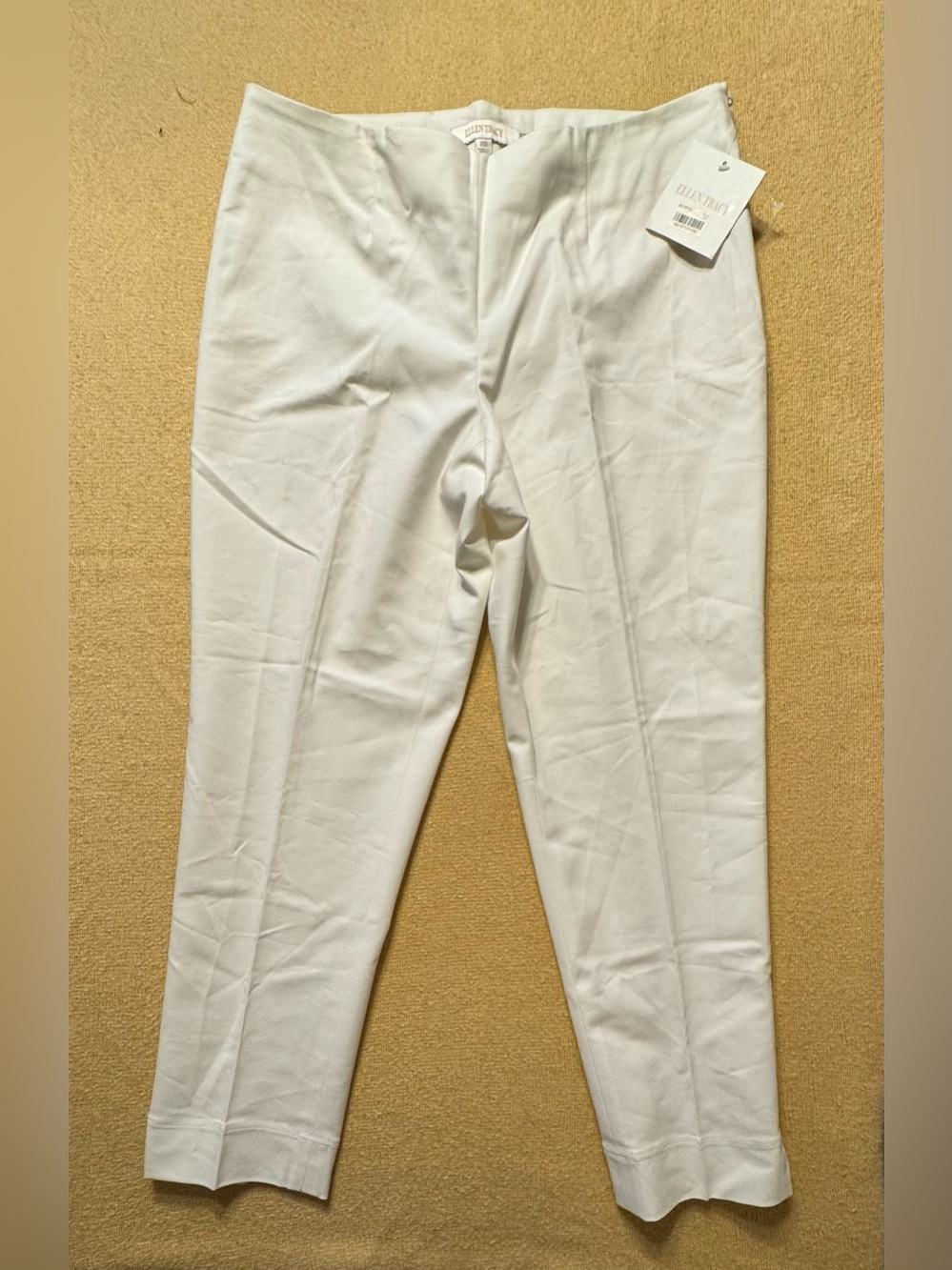 Ellen Tracy White Tailored Ponte Dress Pants for Men